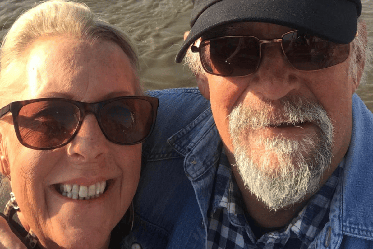 Photograph of Lin and Adam looking into the camera